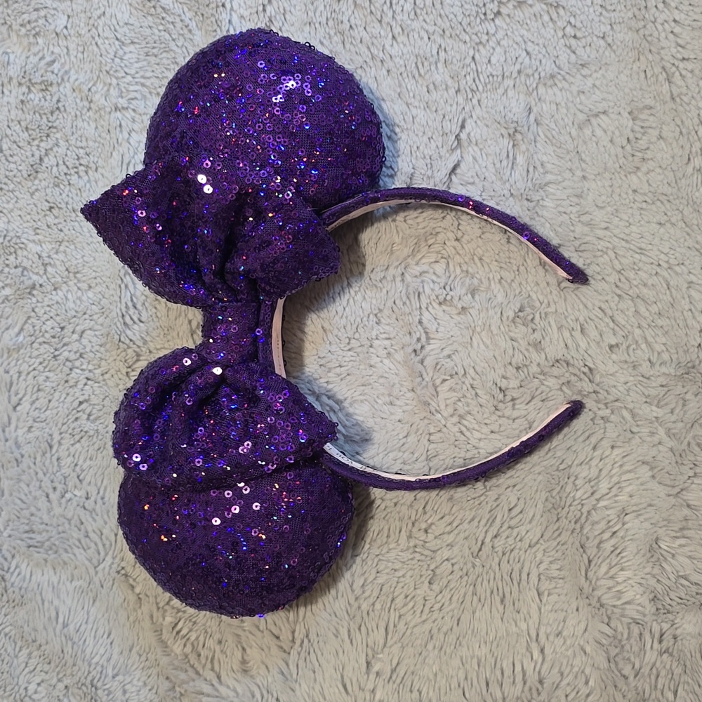 Two Park Princesses Purple Sequin Minnie Ears